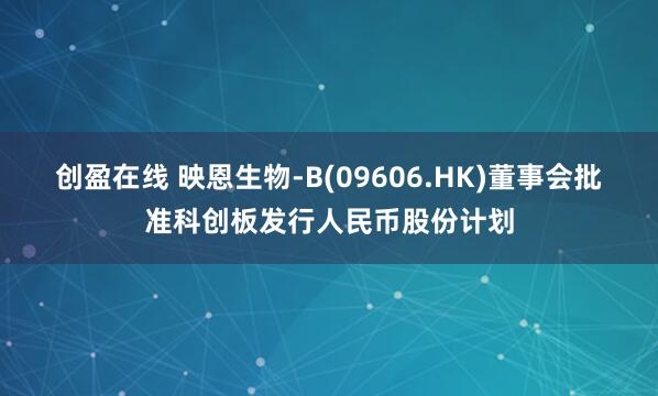 创盈在线 映恩生物-B(09606.HK)董事会批准科创板发行人民币股份计划
